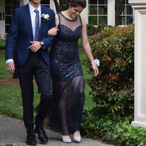 Dark blue prom dress
